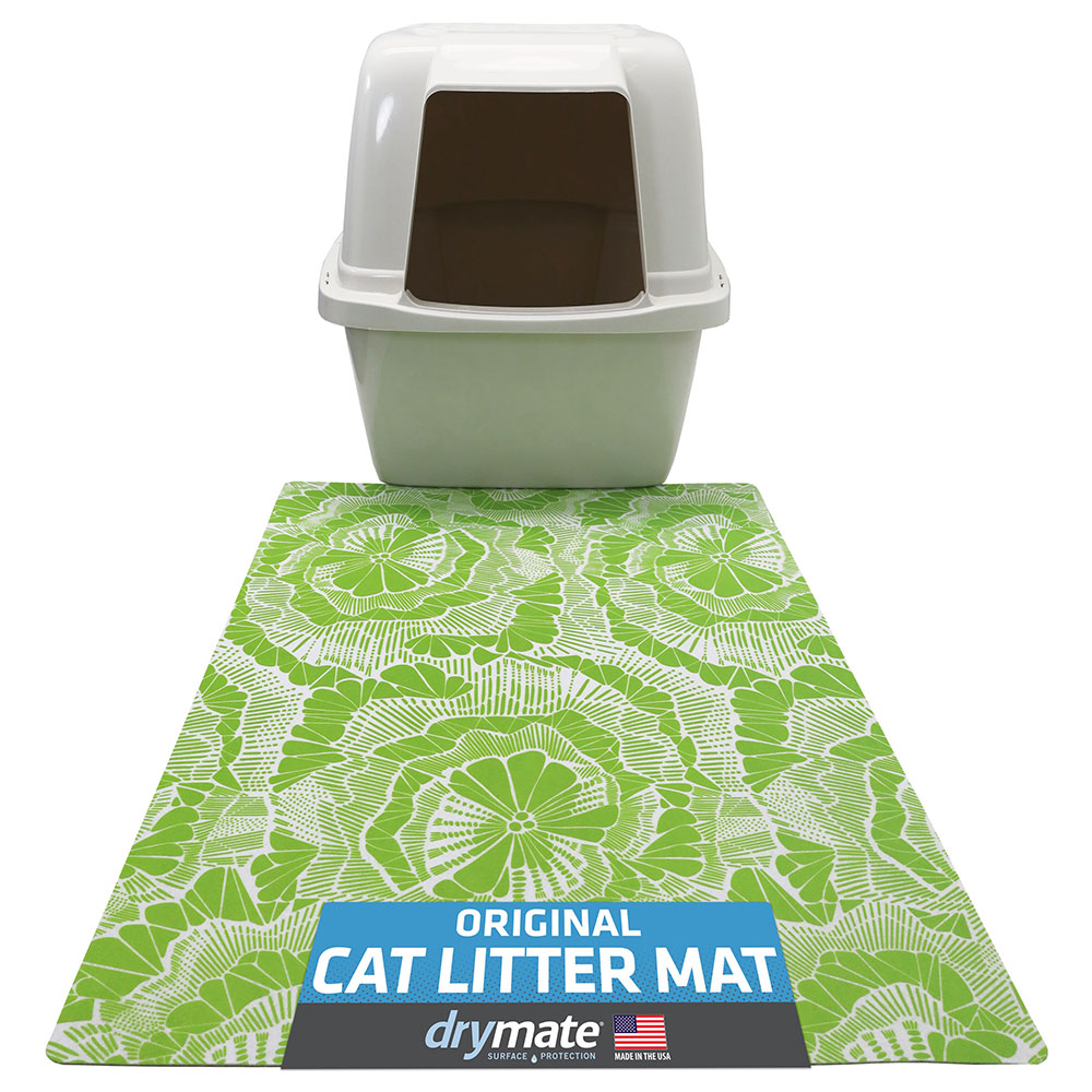 Drymate Personalized Cat Litter Mat - 20 x 28 - Custom Cat Litter Mat  (Brown Paw Braid)