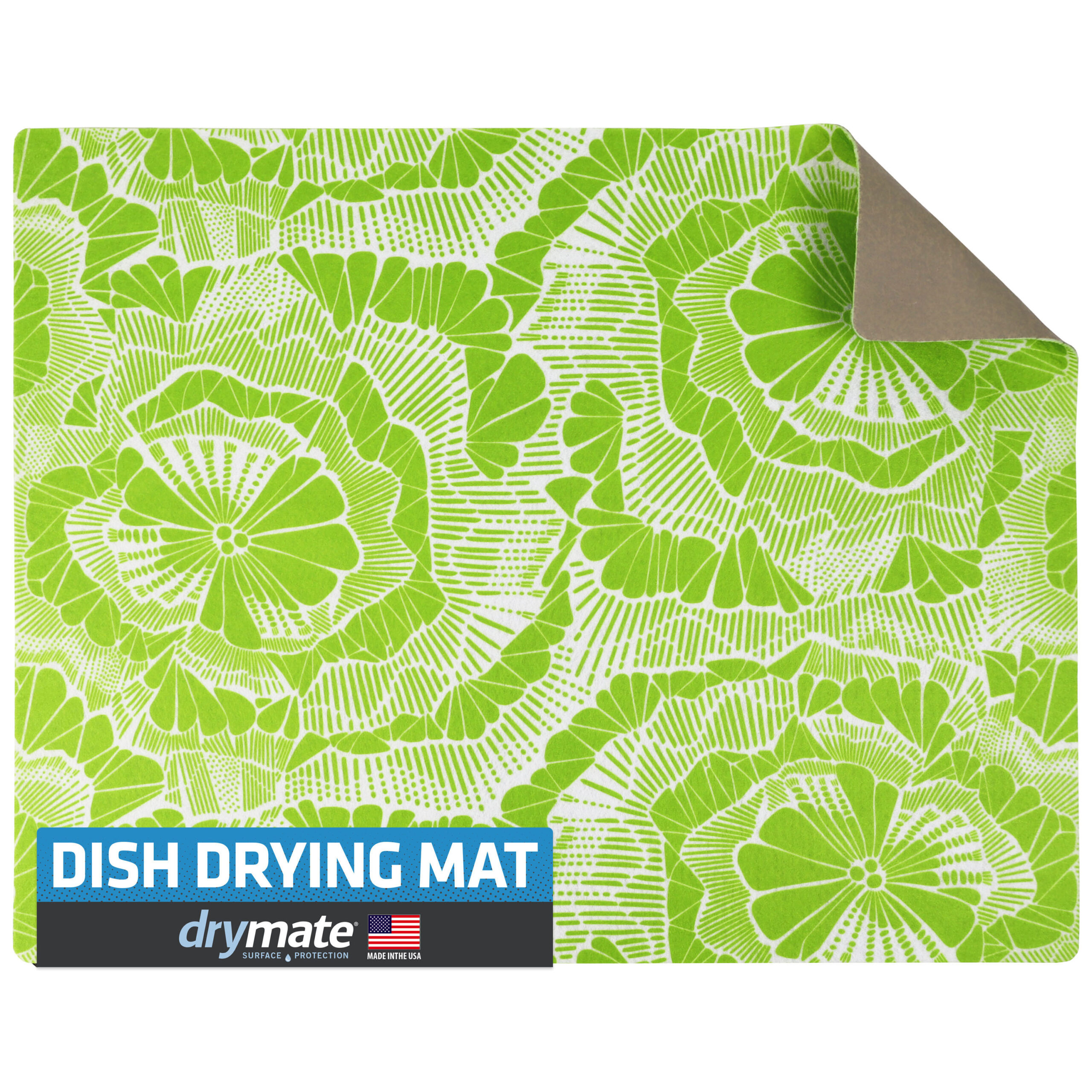Drymate Dish Drying Mat Premium XL (19 Inches x 24 inches) Kitchen Dish Drying Pad - Absorbent/Waterproof - Machine Washable (Made in The Usa) (White)