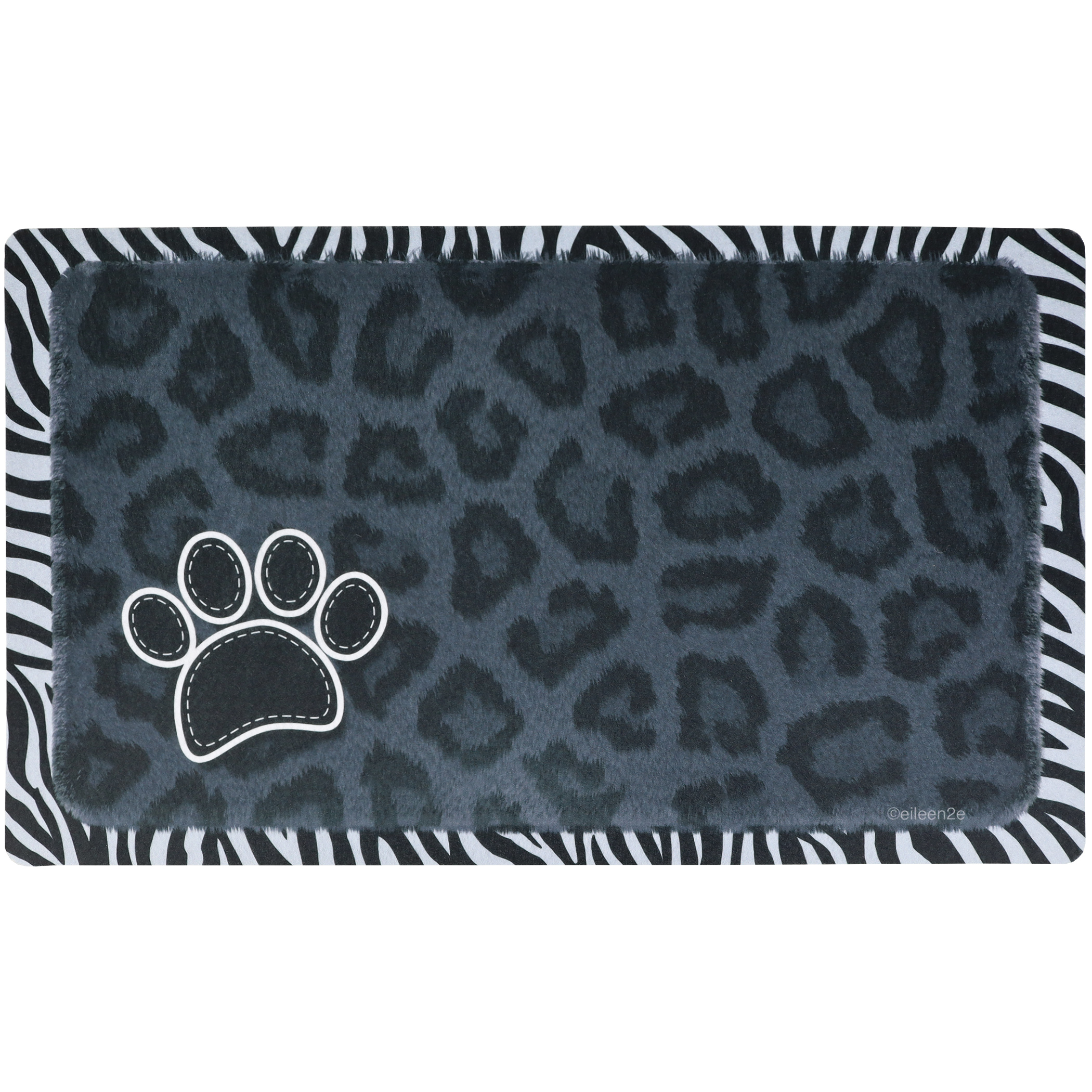 Dog Bowl Mat Leopard Print Brown, Personalised Pet Bowl Mat