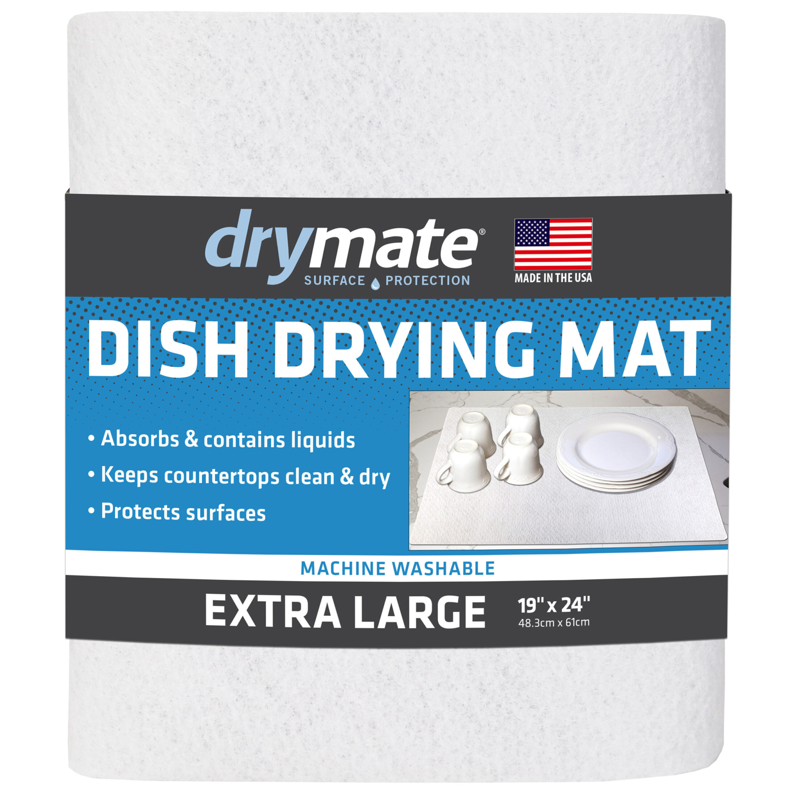 KDIJET Dish Drying Mat 2 Pack XL Cream Cross Sculpted Microfiber Ultra Absorbent Kitchen Drying Mat