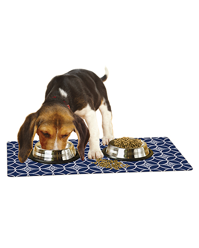 Blue Squares Pet Food Mat No Mess Mat Pet Placemat Baby Splat Mat Medium 19x25 Dog Placemat Dog Food Mat Non Slip Mat Waterproof
