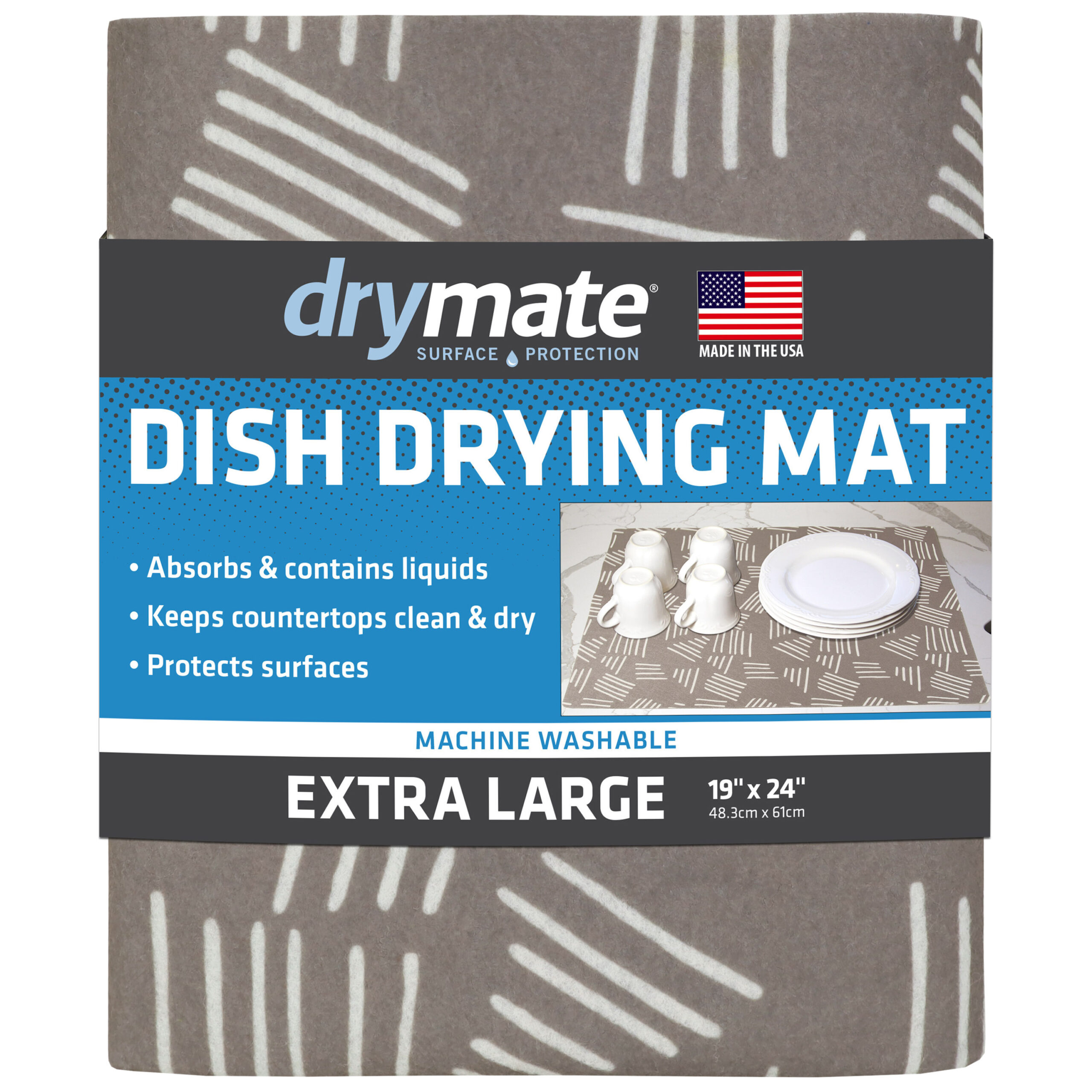 KDIJET Dish Drying Mat 2 Pack XL Cream Cross Sculpted Microfiber Ultra Absorbent Kitchen Drying Mat