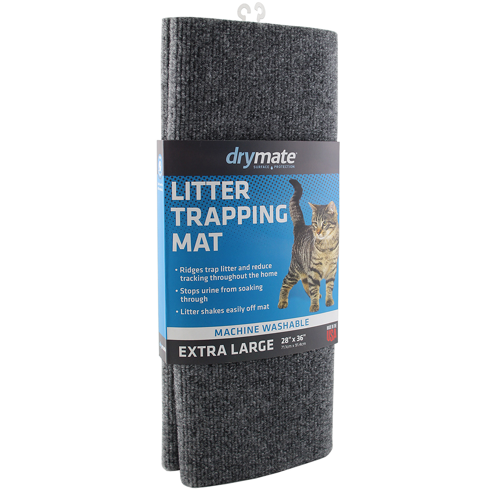 DRYMATE Protective & Decorative Cat Litter Mat, Good Medicine Blue, Large,  20-in x 28-in 