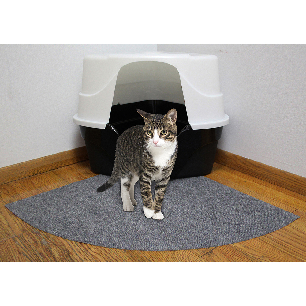 Drymate Litter Trapping 29.5 x 29.5 Corner Mat in Charcoal Grey