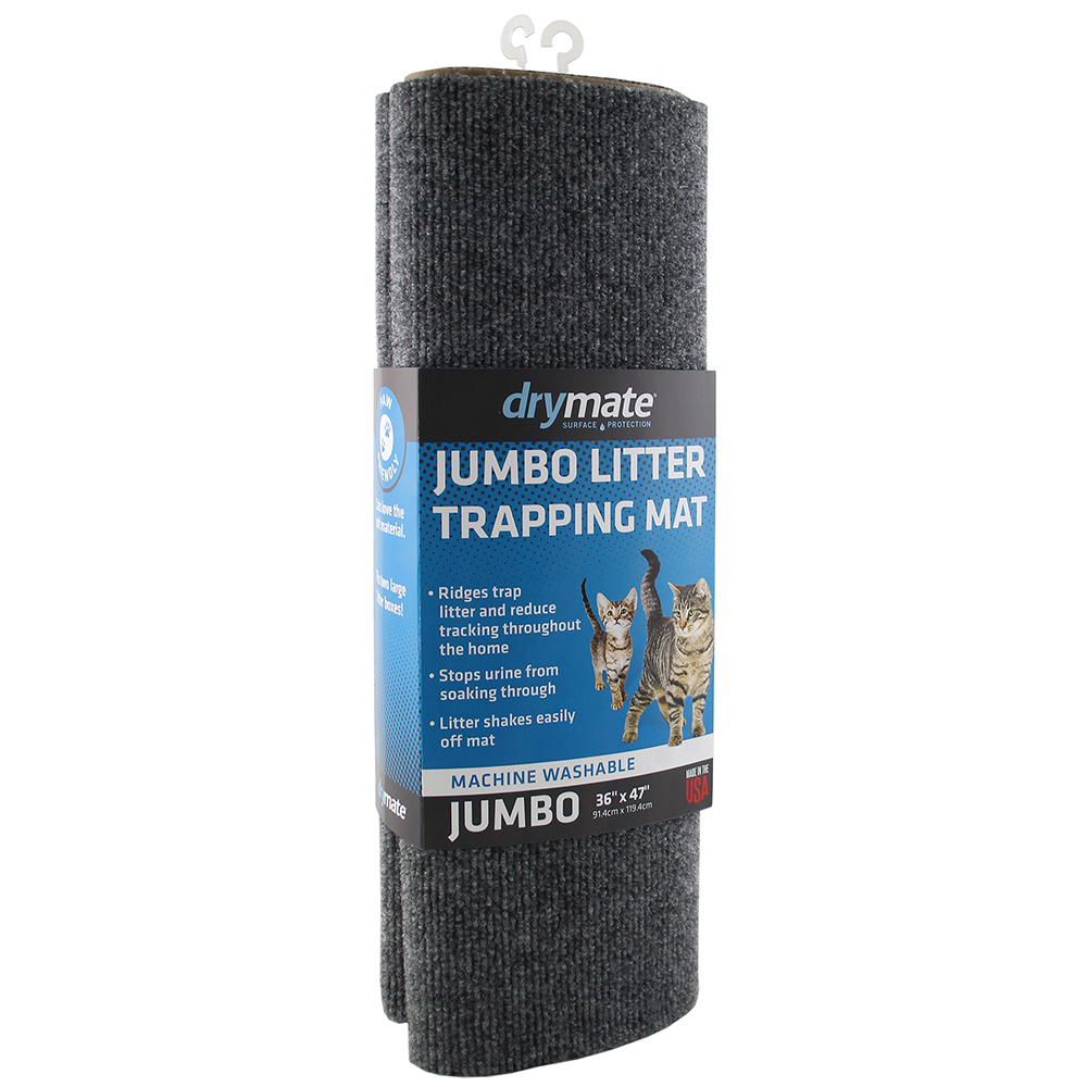 Plush Litter Trapping Mat For Cat Litter Box, Jumbo Size -  Absorbent/Waterproof/Heavy-Duty