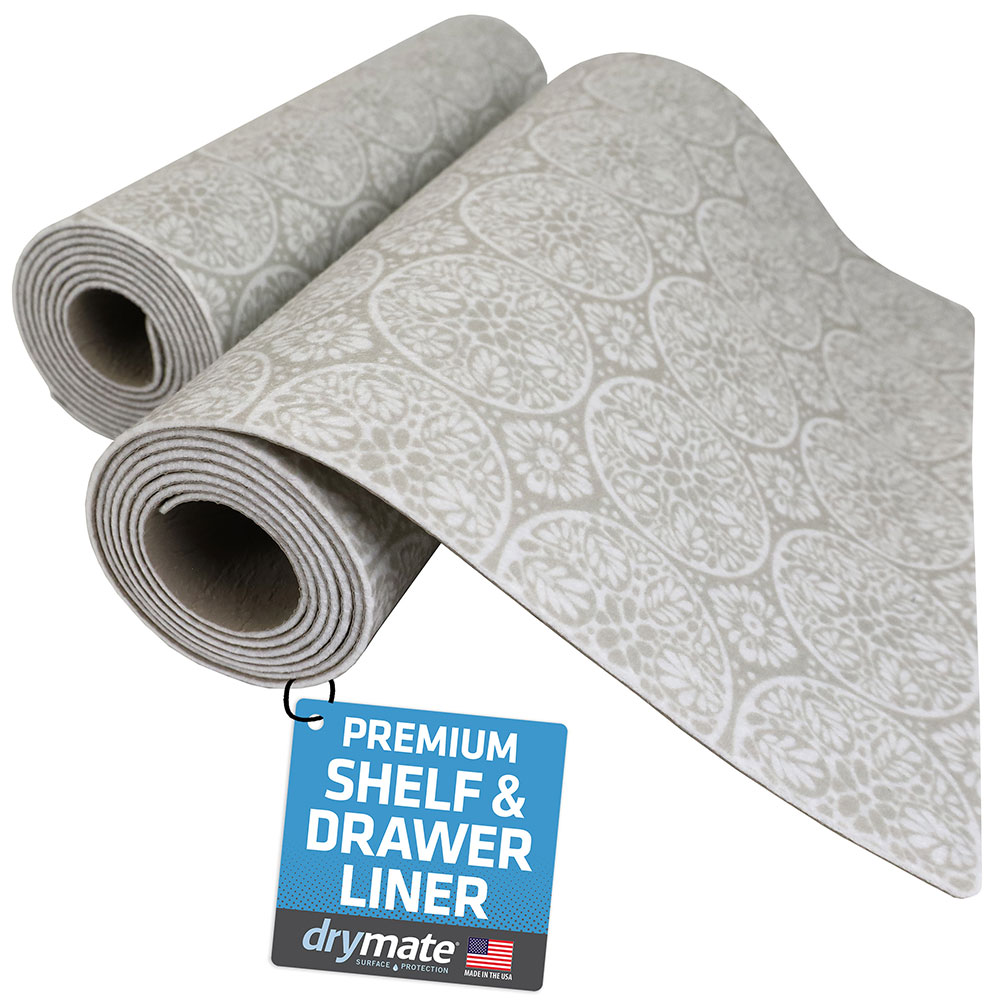 Drymate Premium Shelf Liner and Drawer Liner (Set of 2), (12 inch x 59 inch), Non Adhesive, Durable, Slip Resistant - Absorbent/Waterproof - for