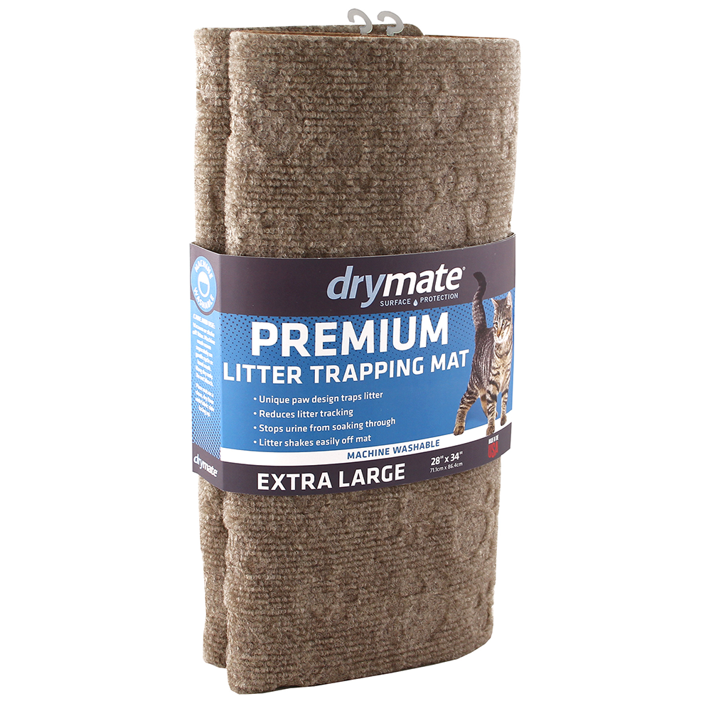 Drymate - Cat Litter Mat Debossed Paw Litter Mat - Taupe